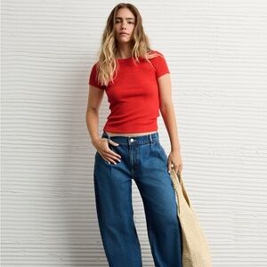 American Eagle Waffle Baby Tee